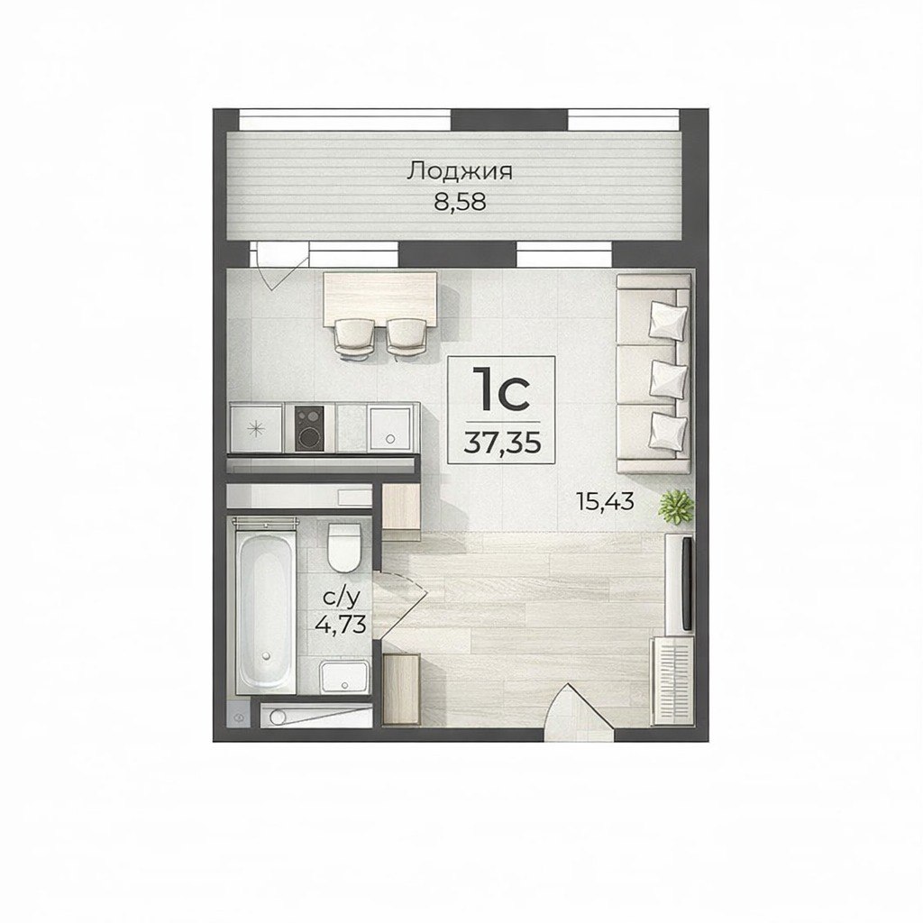 1-комнатная